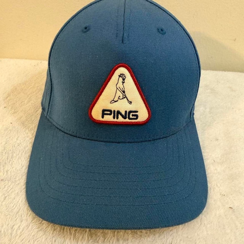 Blue PING Golf Cap with Embroidered Logo Adjustable Strap